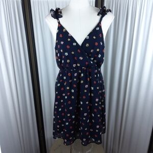 Madewell Ruffle Strap Wrap Confetti Floral Dress/Blue/Multi Color Print/Size 2